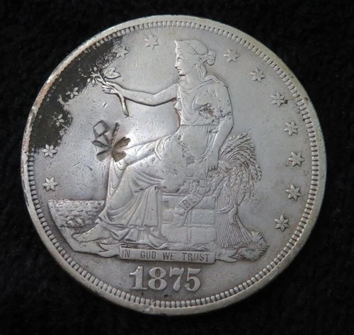 1875-CC Trade Dollar * Carson City * Chop Mark * 5201