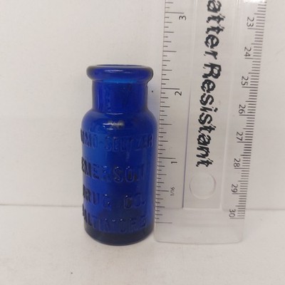 Antike BROMO SELTZER Emerson Drug Co. Baltimore kobaltblaue Flasche