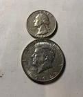 (2) 1964 Silver Coins – Kennedy Half Dollar & Quarter – 90% Silver Lot A27