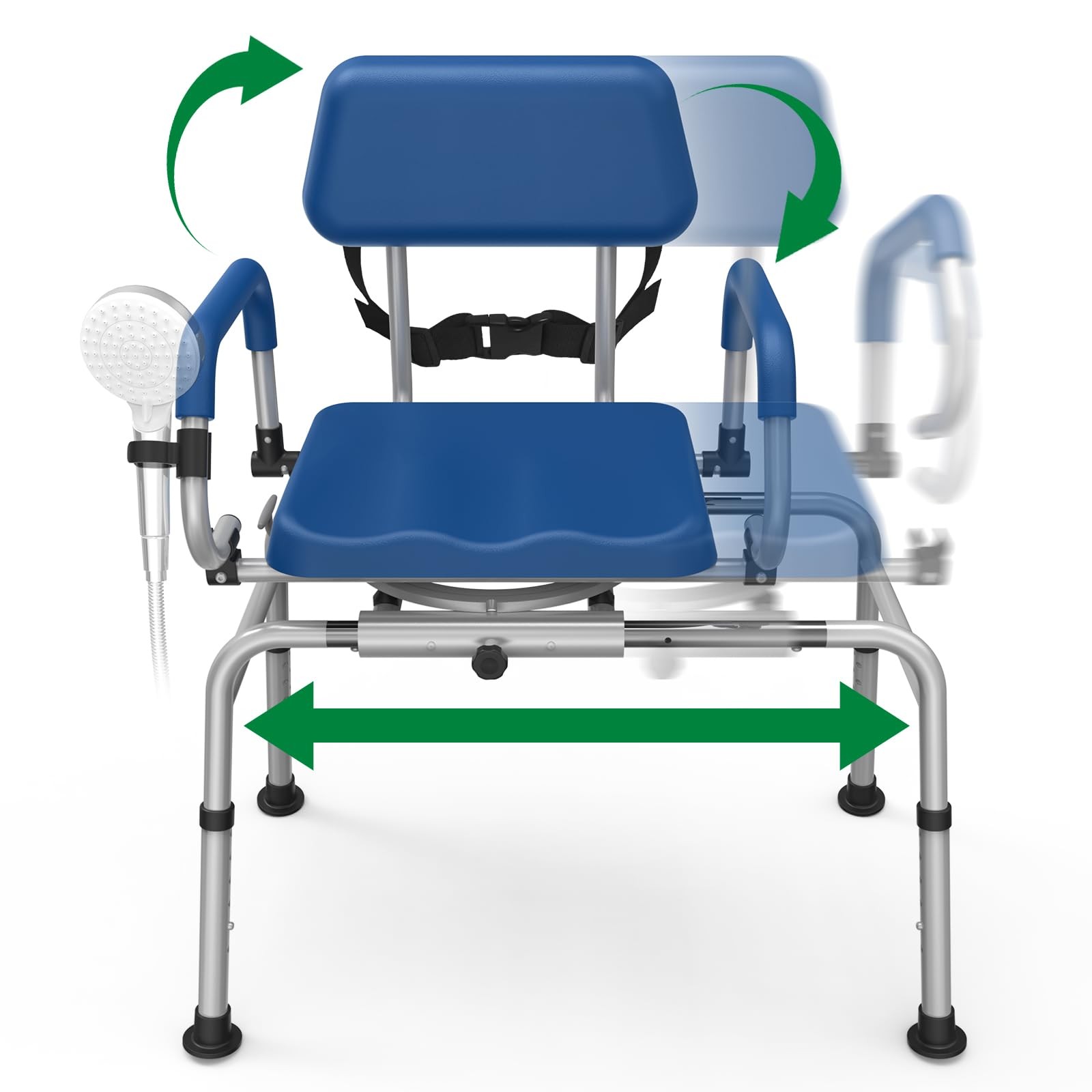 FSA/HSA Eligible Sliding Shower Chair Tub Transfer Bench for Bathtub with Swi...