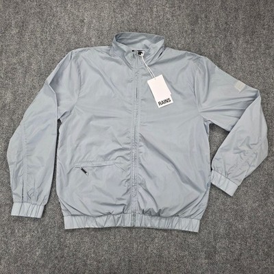 RAINS Jacket Adult Small Blue Sky Long Sleeve Zip Up Windbreaker Track Jacket