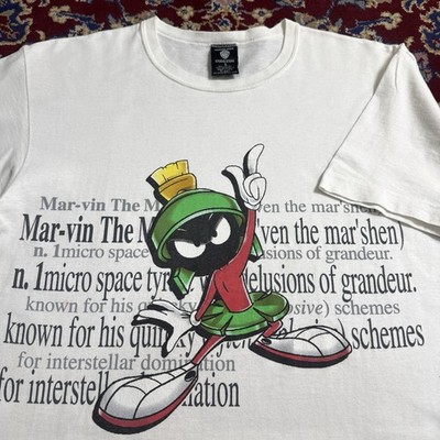 Vintage 1996 Marvin The Martian Warner Bros Looney Tunes Cartoon Anime Promo Tee