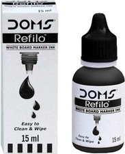 DOMS Pizarra Blanca Marcador Tinta Negro 15 ml Marcador Repuesto (Negro) K472