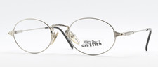Occhiali Jean Paul Gaultier 55-6108 48-19 137 ovali anni 90 Giappone argento steampunk S M