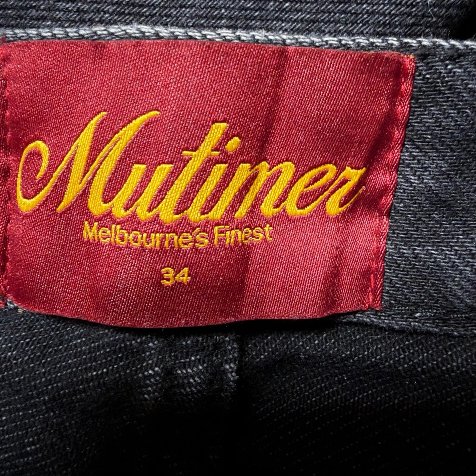 Mutimer Jeans Mens 34 x31.5 Black Dark Wash Baggy Wide-Leg Relaxed Fit - product detail image 5