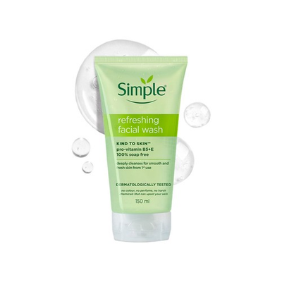 #ad Simple Refreshing Facial Wash 150ml Soap Free For Sensitive Skin Vit B5E $20.00