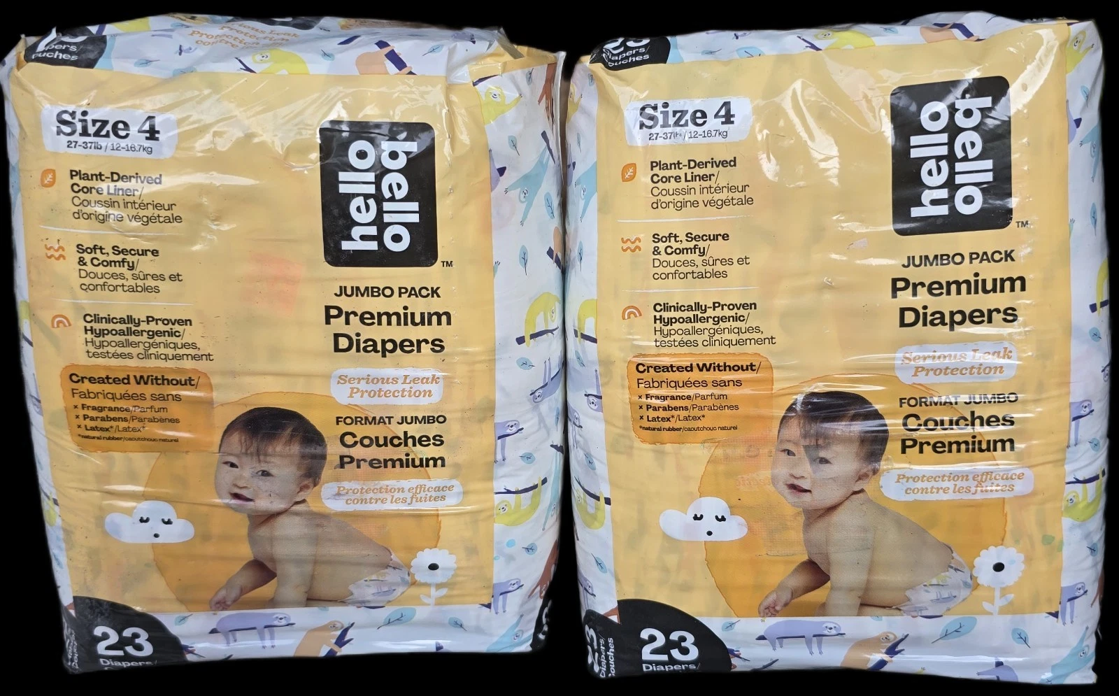 (2 Pack) HELLO BELLO Size 4 Diapers, (23 Count 46 Total)