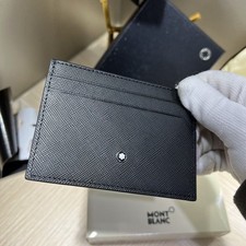 New Mon Black Card Pack Real Leather Card Case Bank Card Holder #U0114603 UK