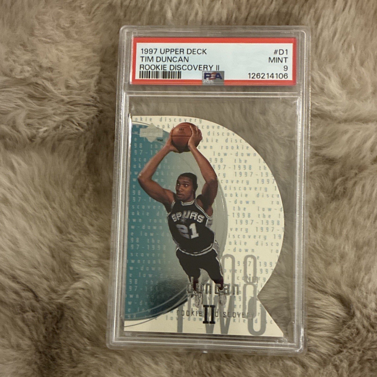 1997 Upper Deck Rookie Discovery II Tim Duncan #D1 (Rookie) PSA 9