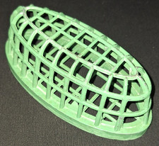 LARGE HTF VTG DAZEY  28 GREEN 6-1/2" OVAL METAL CAGE FLORAL FLOWER FROG