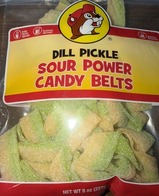 Bucees Dill Pickle Sour Power Candy Belts 8oz