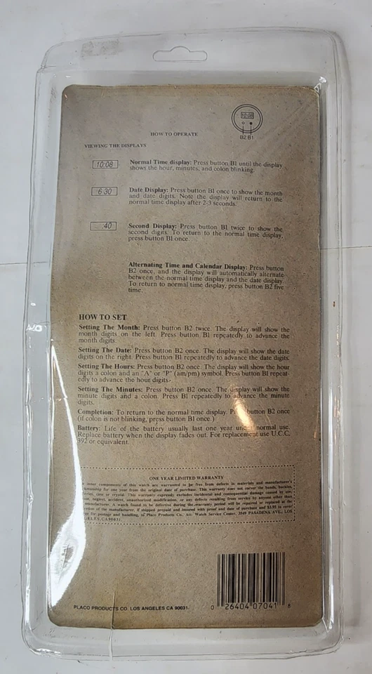 Reloj Ken Street Fighter II Capcom Placo Toys 1992 de colección raro en paquete juego Foto 2 de 4