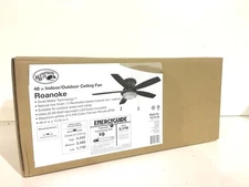 Hampton Bay Roanoke 48 in. LED Indoor/Outdoor Natural Iron Ceiling Fan (OPEN)