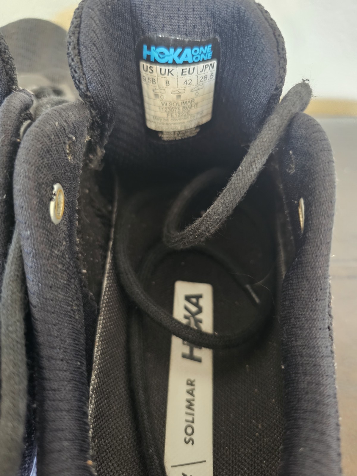 SAOLA Scarpe sneakers HOKA Solimar nere da corsa outdoor taglia EU 42 US 9 5 B