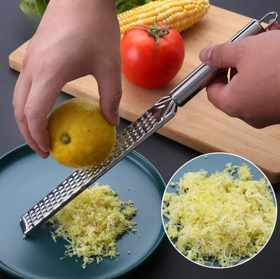 1 pc Stainless Steel Long Grater Lemon Zester Cheese Ginger Garlic Tool