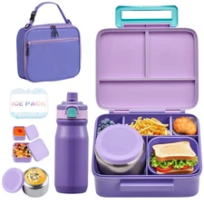 Bento Lunch Box for Kids with 8oz Soup Thermo, Leak-proof Lunch Food Containe...
