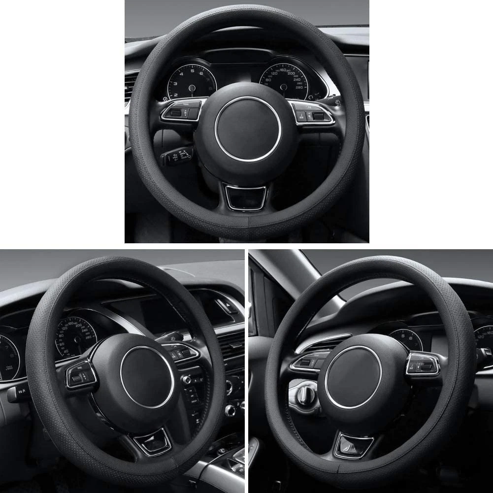 SEG Direct Microfiber Leather Black Steering Wheel Cover For Prius