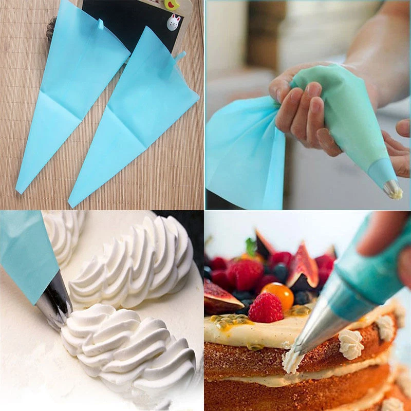 Reusable Icing Bag 45 cm Silicone Cupcakes Piping Cake Decorating Fondant Cream. - Image 2 of 4