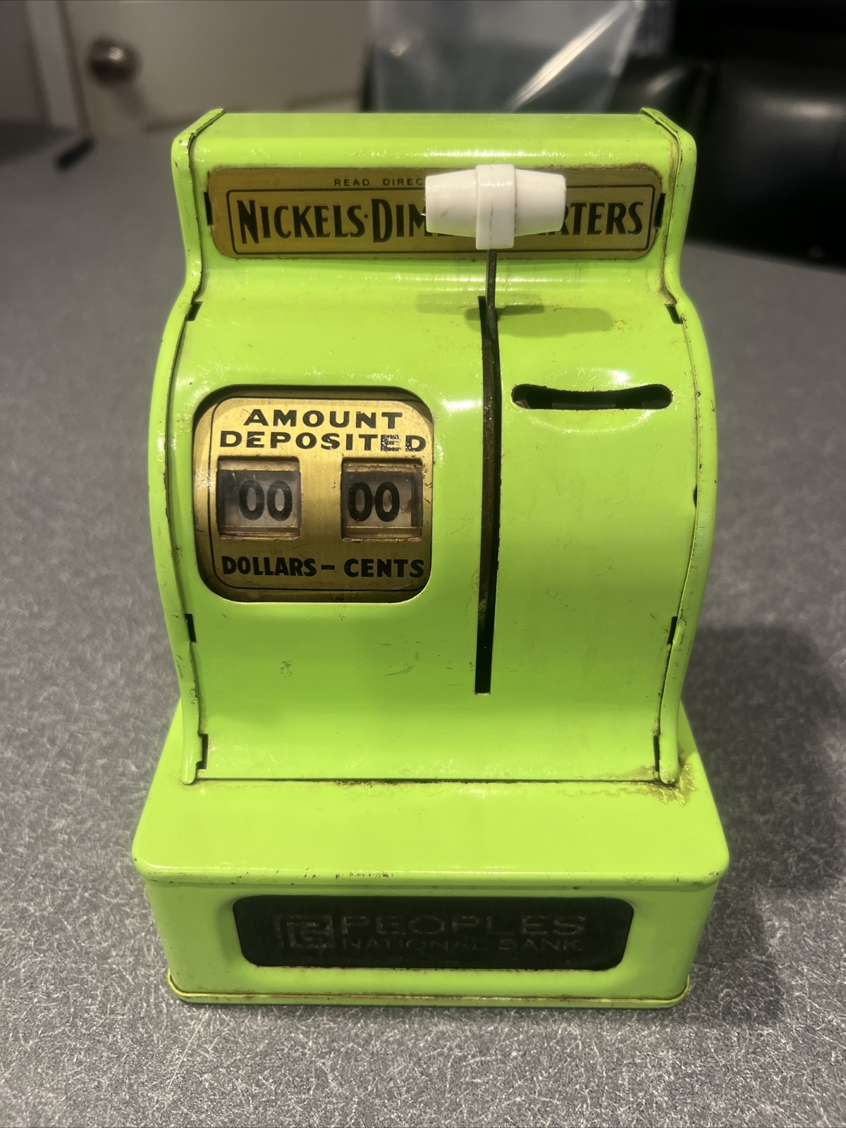 Vintage Uncle Sam's 3 Coin Cash Register Bank Lime Green eBay