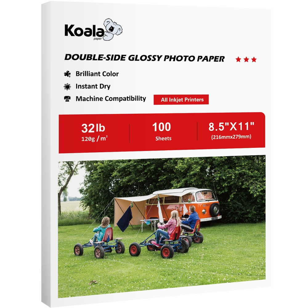 100-Sheet Double-Sided Glossy Photo Paper 8.5x11 32lb Premium Inkjet Brochure Paper