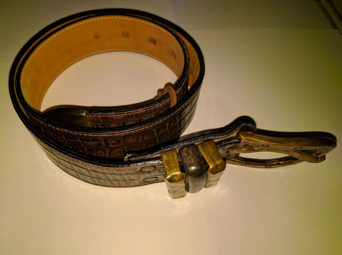 Leatherock Dark Brown Belt Size M Genuine Leather Brass  display picture 2
