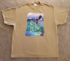 Marin Sierra 2002 TShirt Graphic Tee Beige Crew Neck Port and Company Tag Sz XL