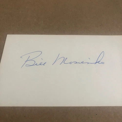 BILL MOSIENKO DECEASED AUTOGRAPHED INDEX CARDCARD RARE