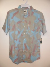 QUIKSILVER Men's JETTY CRUISER S/S Button Shirt - GJK6 - Size Medium - NWT