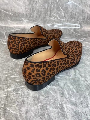Men Faux Suede Leopard Print Shoes Low-heel Loafers Slip On  display picture 3