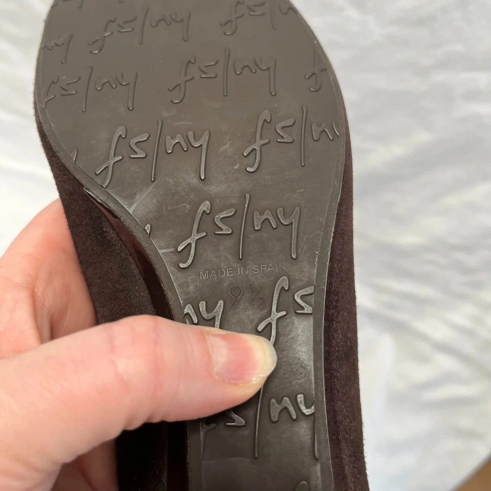 Zapatos de cuña Fs/Ny para mujer marrón gamuza puntera talla 9,5 hechos en España Foto 4 de 4
