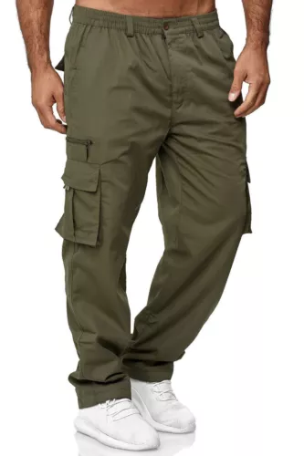 Mens Cargo Combat Work Pants Joggers Pockets Gym Sports Elastic Waist Trousers - Picture 14 of 18
