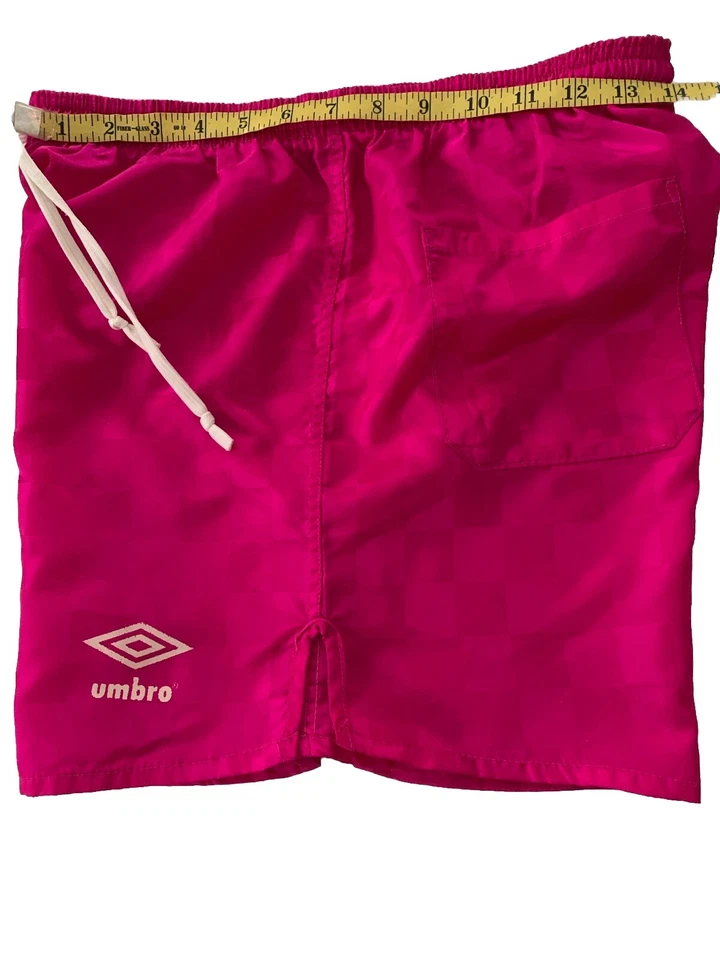 Pantalones Cortos Umbro Mujer Talla S Rosa Neón Años 90 A Cuadros Nailon Fútbol - Foto 3 de 4