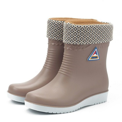 Botas De Lluvia Para Mujer Damas Calzado De Goma Zapatos A Prueba De Agua Y  Frio | eBay
