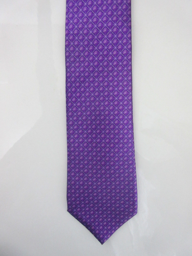 VALENTINO Purple Floral Flower Print Silk Neck Tie - Picture 3 of 8