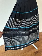 Vintage 80s Evan Picone Woman Southwestern Pleated Skirt Size Large