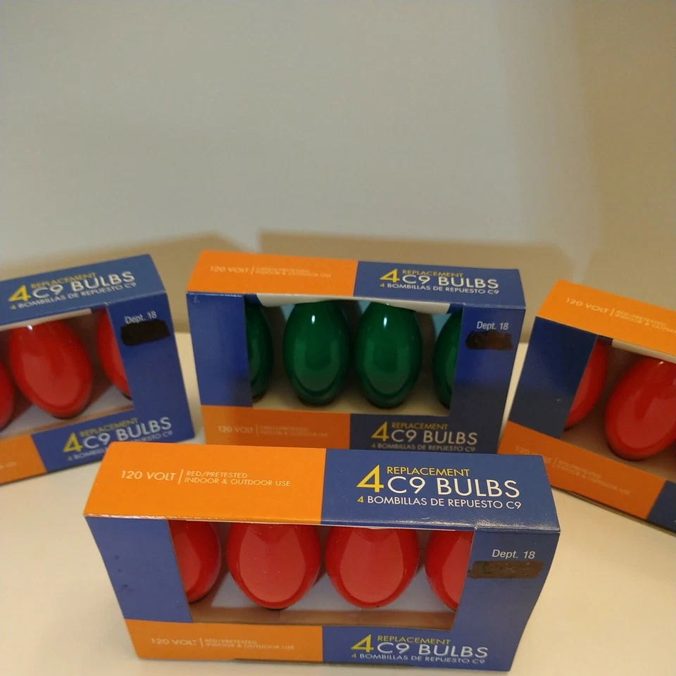 Christmas St Patrick Day Party Green Lights 4-4 packs bulbs 7w 120v LOT OF16 - Image 2 of 2