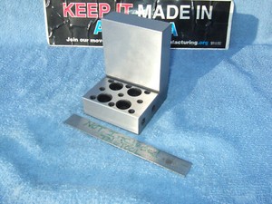ANGLE PLATE TAPPED 3X3X4 MACHINIST TOOLMAKER HARDENED FRESH GRIND PLATE USED