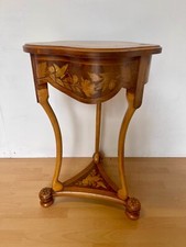 Tavolino francese in legno stile Art Deco vintage anni '80