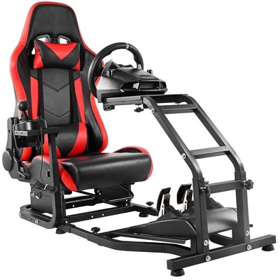 Steering Wheel Stand Racing Cockpit with Red Seat Unobstructed Design for Bot...