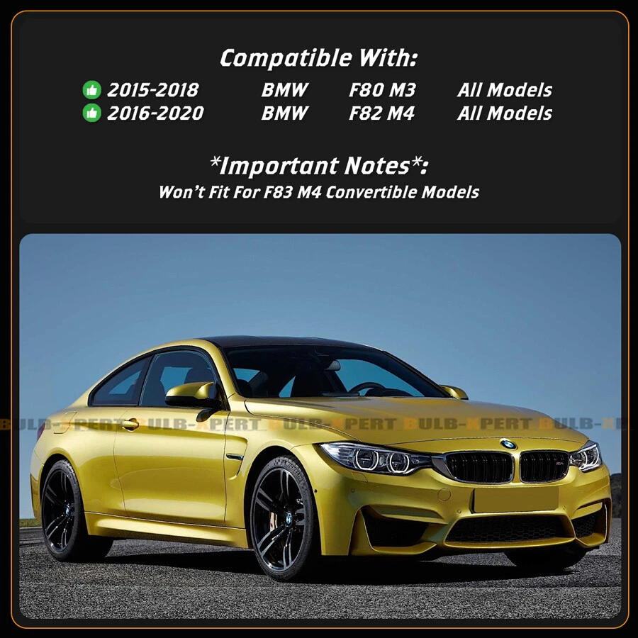 For 15-20 BMW F80 M3 F82 M4 Prepreg Carbon Fiber Seat Back Cover Trims F+ R 4pc  - Image 3 of 4