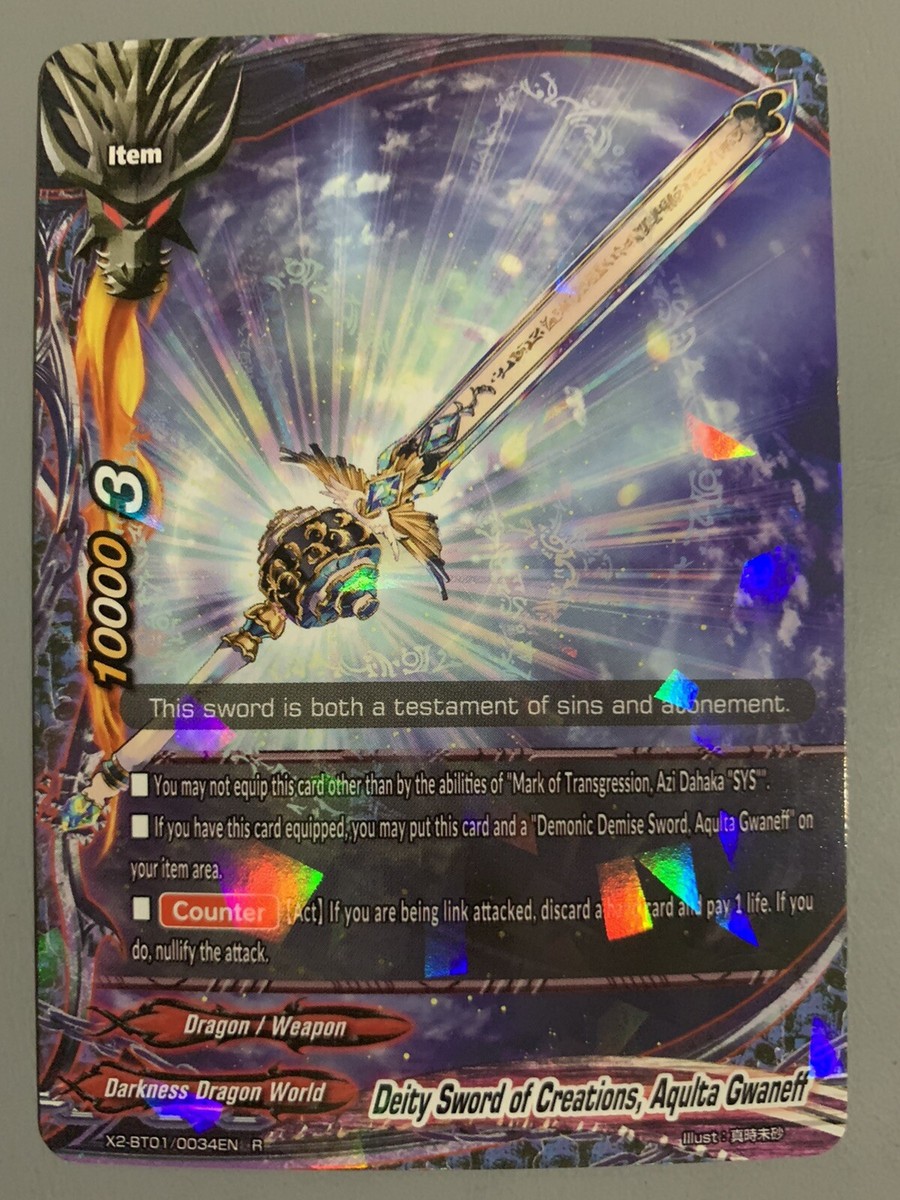FUTURE CARD BUDDYFIGHT DEITY SWORD OF CREATIONS AQULTA GWANEFF X2