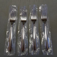 4-Lenox ARROWRIDGE Dinner Fork Stainless Flatware Set -4 NEW!