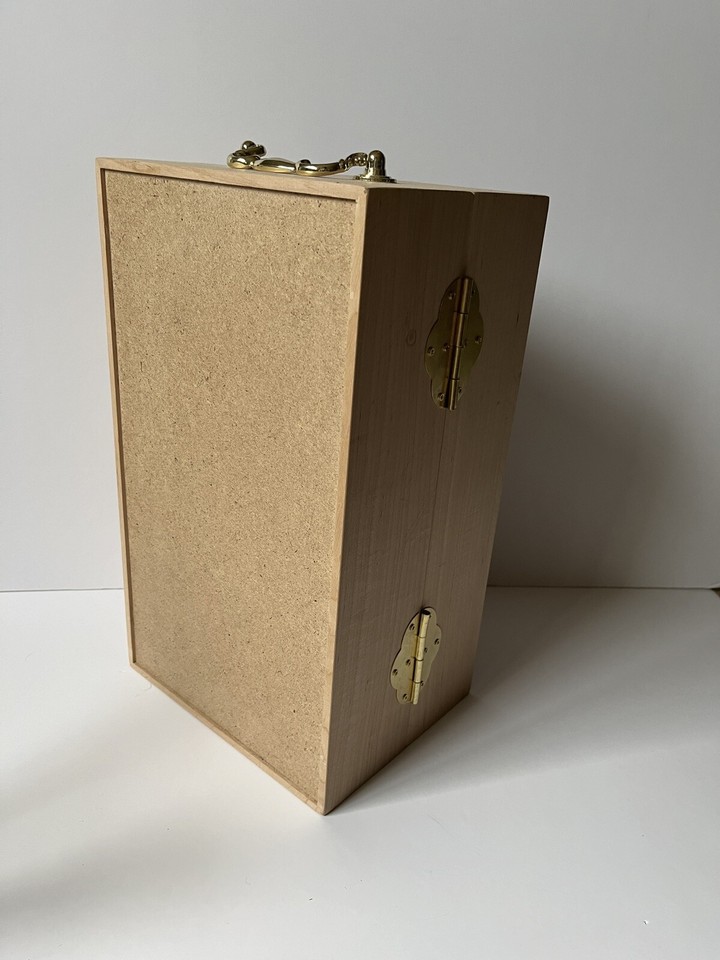 Wooden Handmade Barbie Clothes Trunk 12” 16 Doll Wardrobe + 20 Hangers