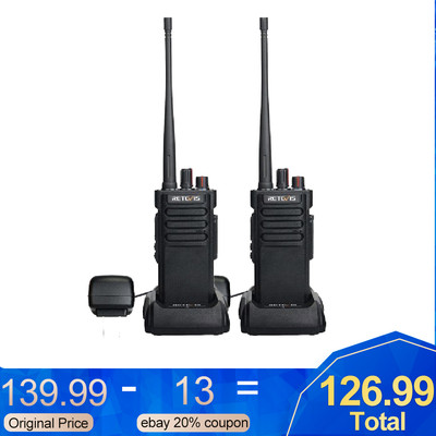 2*Retevis RT29 UHF 10W Two Way Radios Walkie Talkies Long Range 3200mAh Alarm