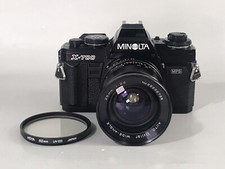  MINT Minolta X-700 Black 35mm Film SLR Camera w/ Vivitar 28mm f/2.5 Lens