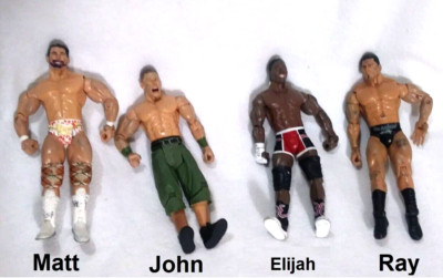 WWE Figures Lot/4 Jakks Matt Striker, John Cena, E Burke, Ray Batista 2003-2007