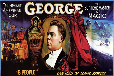 George Supreme Master of Magic Scenic Effects Devil Vintage Poster Repro  FREE SH