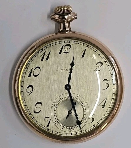 Antique Elgin Illinois 1926 Pocket Watch size 12s 10k GF Runs