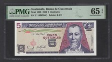 Guatemala 5 Quetzales  2006 P106b Uncirculated Graded 65