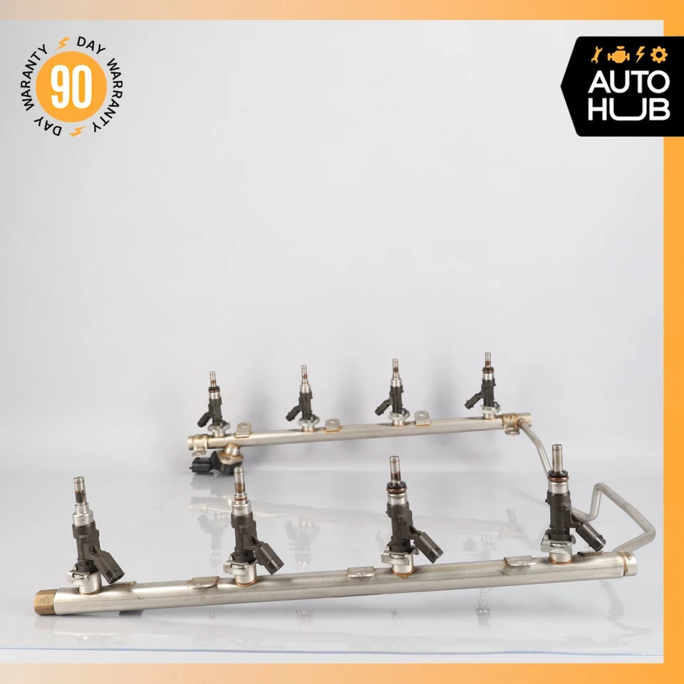 07-15 Mercedes W216 CL63 E63 C63 AMG Motor Inyector Riel con Inyectores OEM Foto 3 de 4